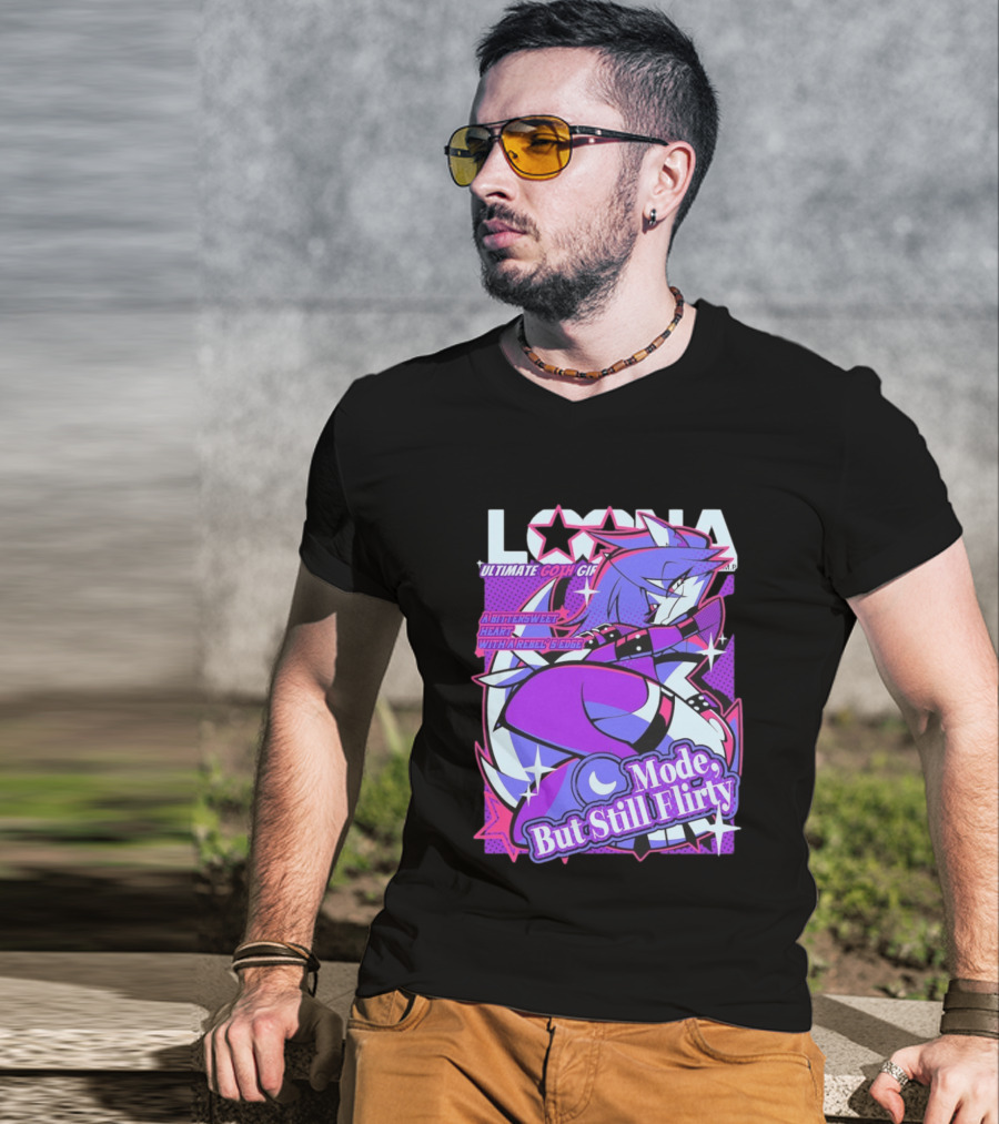 Loona Ultimate Goth Girl Mode But Still Flirty Helluva Boss A Bittersweet Heart With Rebel Edge T-Shirt