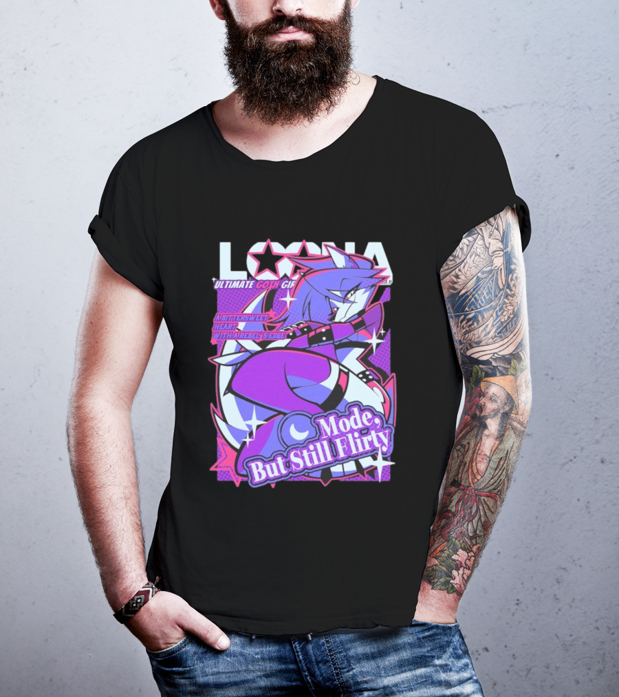 Loona Ultimate Goth Girl Mode But Still Flirty Helluva Boss A Bittersweet Heart With Rebel Edge T-Shirt