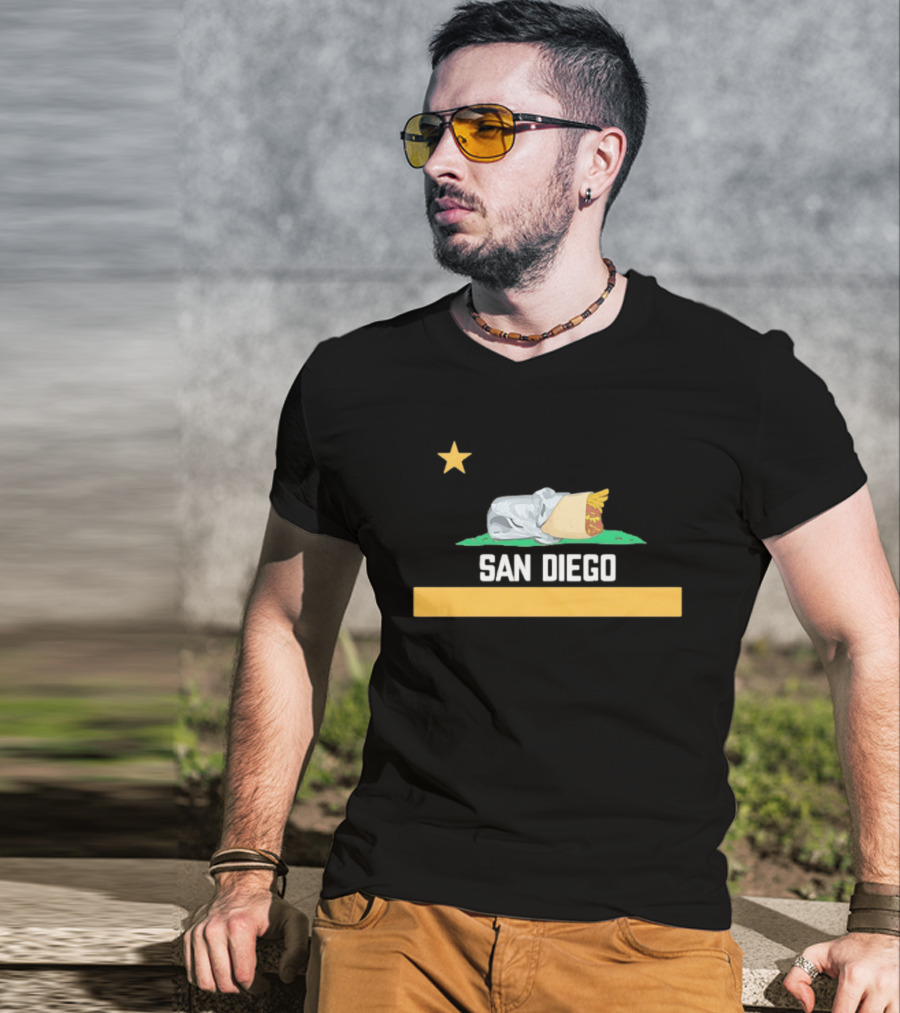 San Diego Padres Burrito Star California Baseball Team Fan T-Shirt