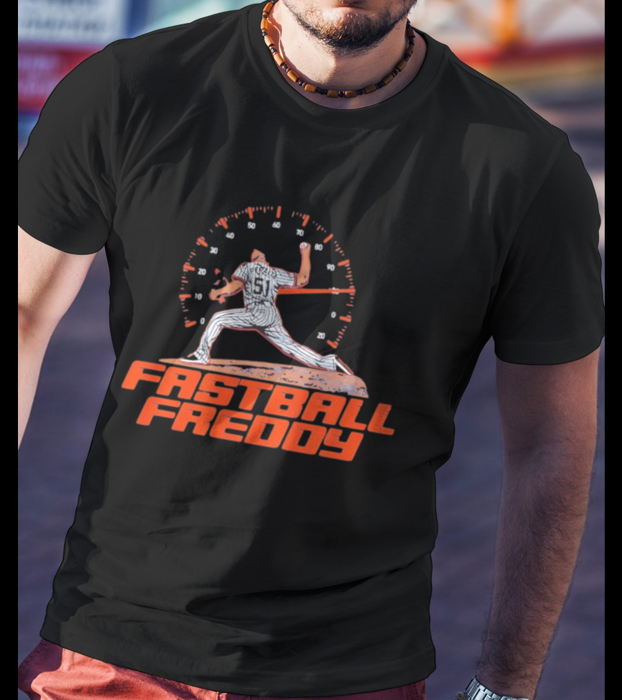 Fastball Freddy Peralta Number 51 Pitching Speedometer T-Shirt