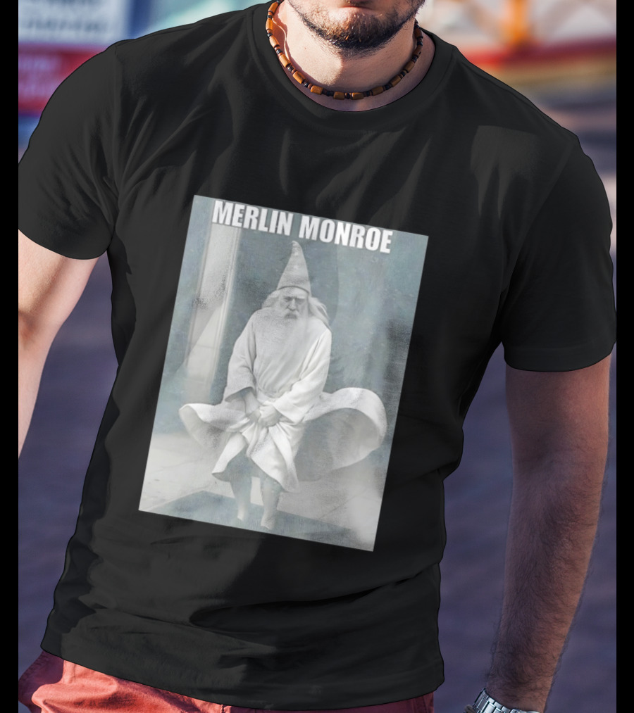 Merlin Monroe Gandalf Parody Seven Year Itch Wizard Wizardry T-Shirt