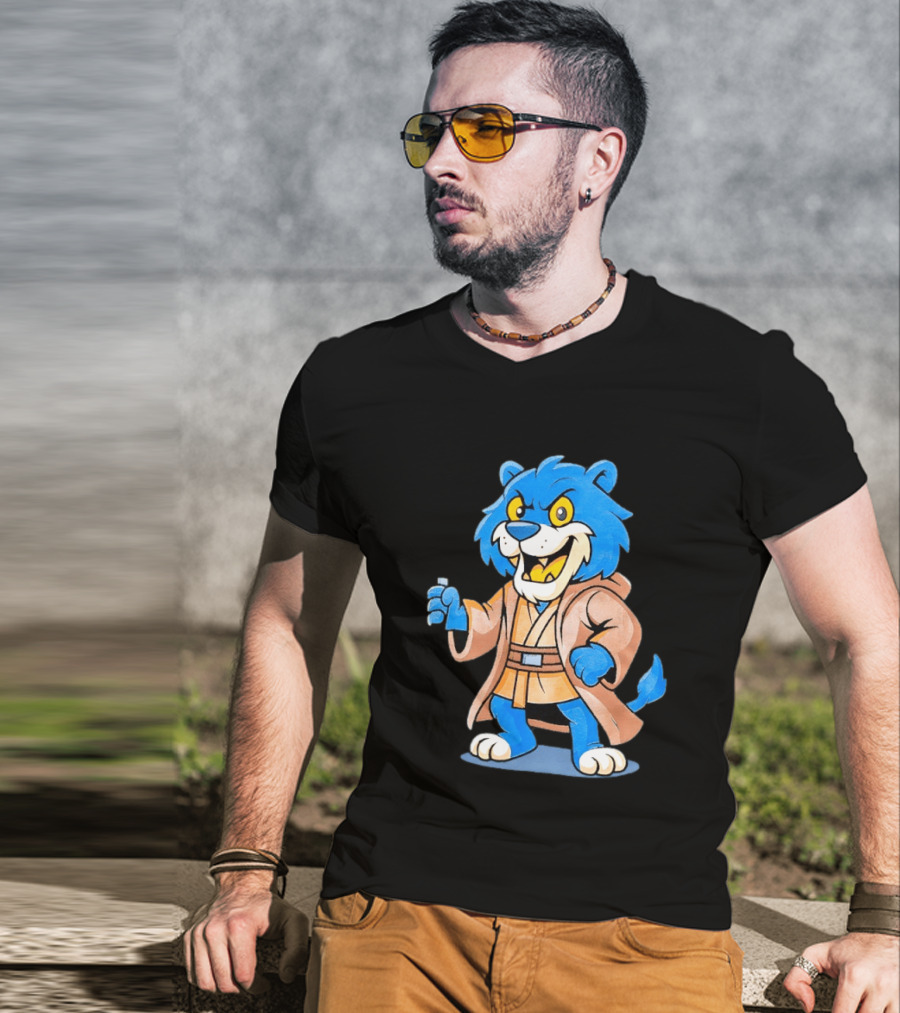Star Wars Jedi Lion Wearing Robe New York Islanders Hockey T-Shirt