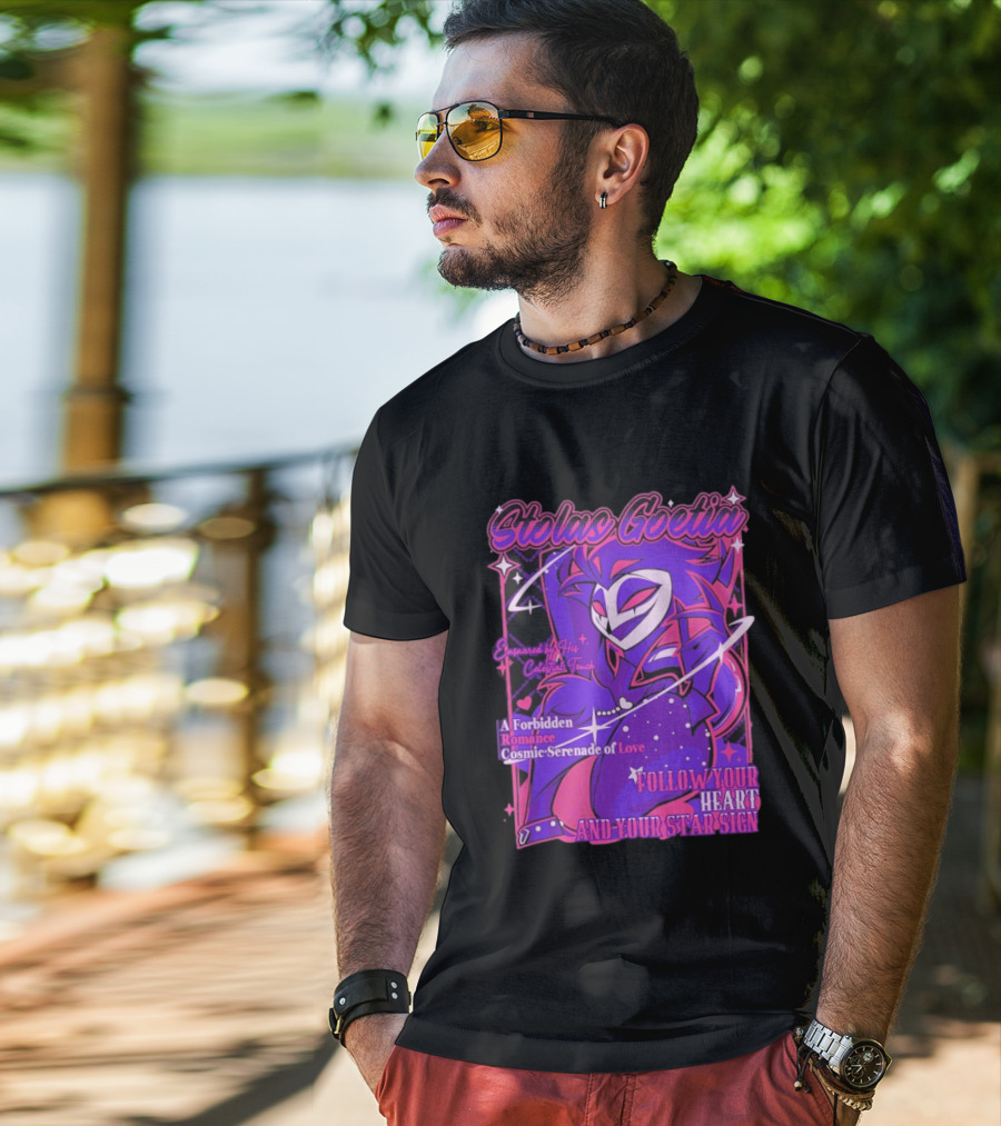 Stolas Goetia Cosmic Serenade A Forbidden Romance Follow Your Heart Star Sign T-Shirt