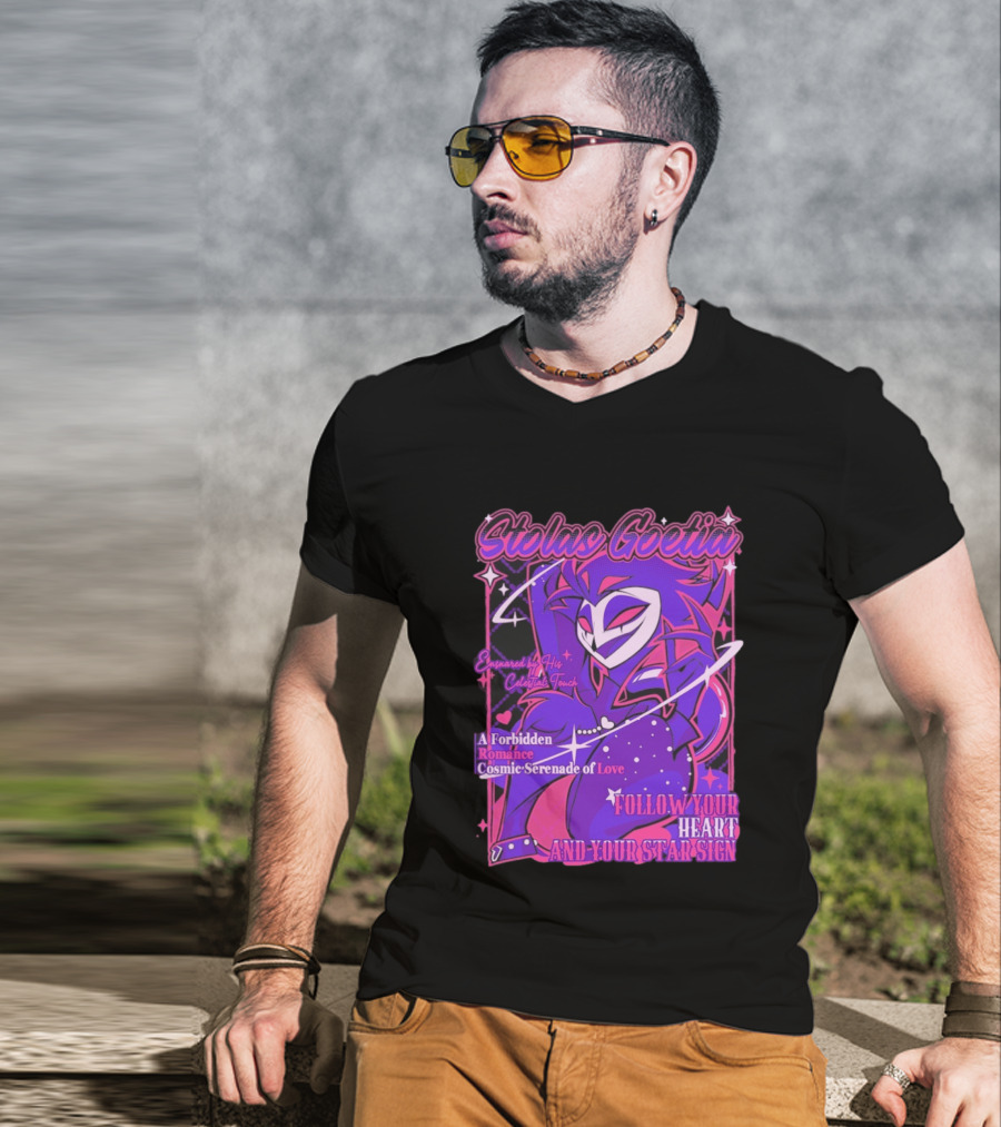 Stolas Goetia Cosmic Serenade A Forbidden Romance Follow Your Heart Star Sign T-Shirt