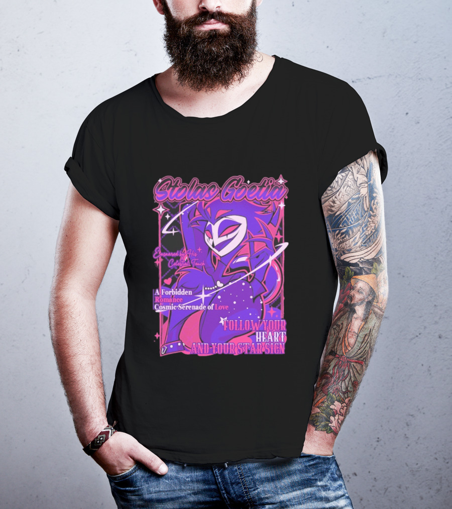 Stolas Goetia Cosmic Serenade A Forbidden Romance Follow Your Heart Star Sign T-Shirt