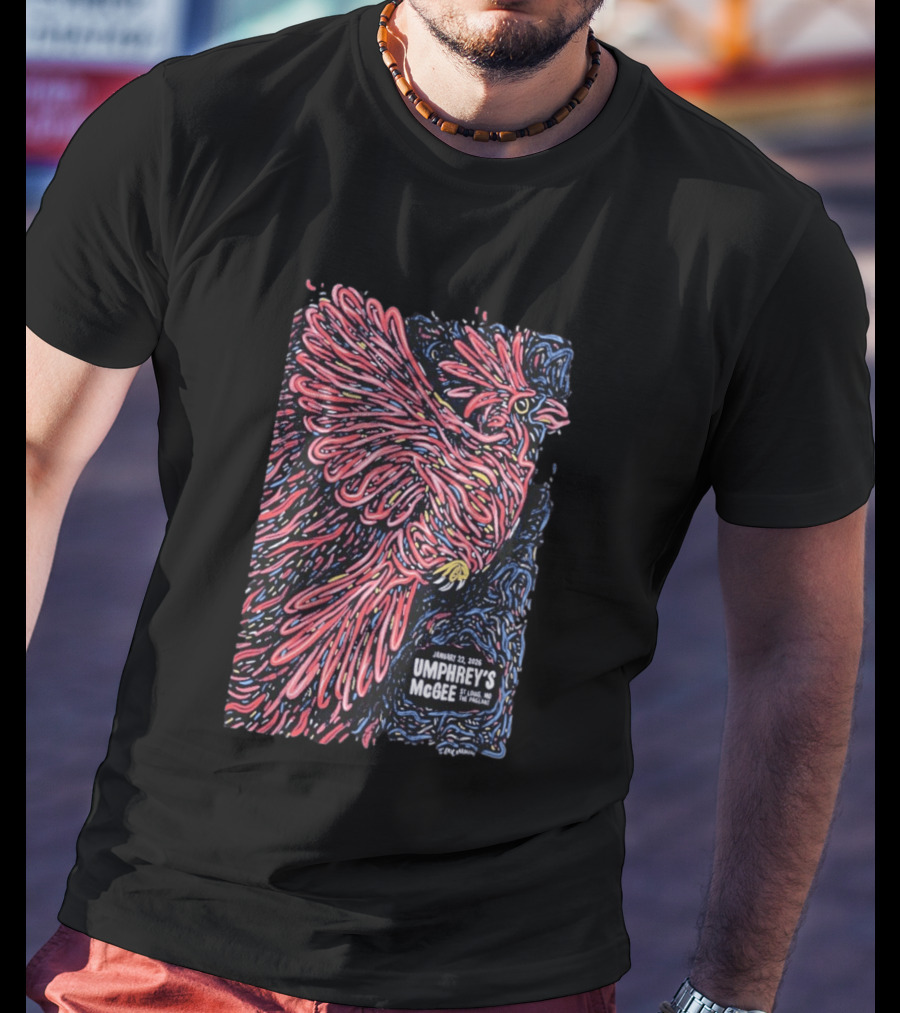 Umphrey's McGee January 22 2026 St. Louis The Pageant Psychedelic Bird T-Shirt