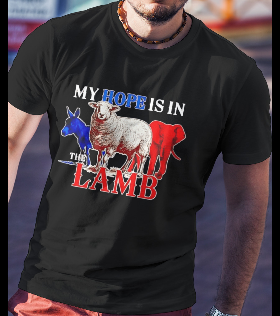 My Hope Is In The Lamb Red White Blue Animal T-Shirt