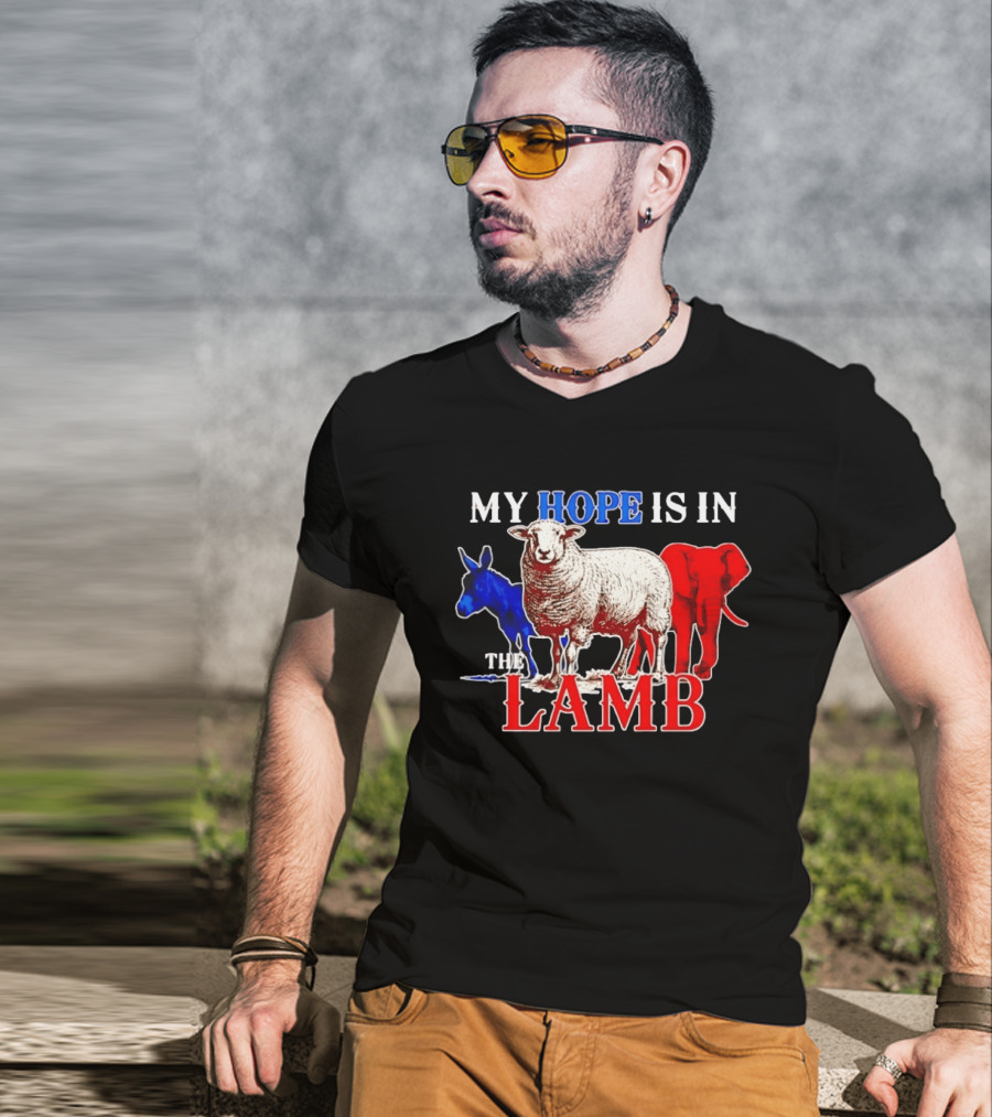 My Hope Is In The Lamb Red White Blue Animal T-Shirt