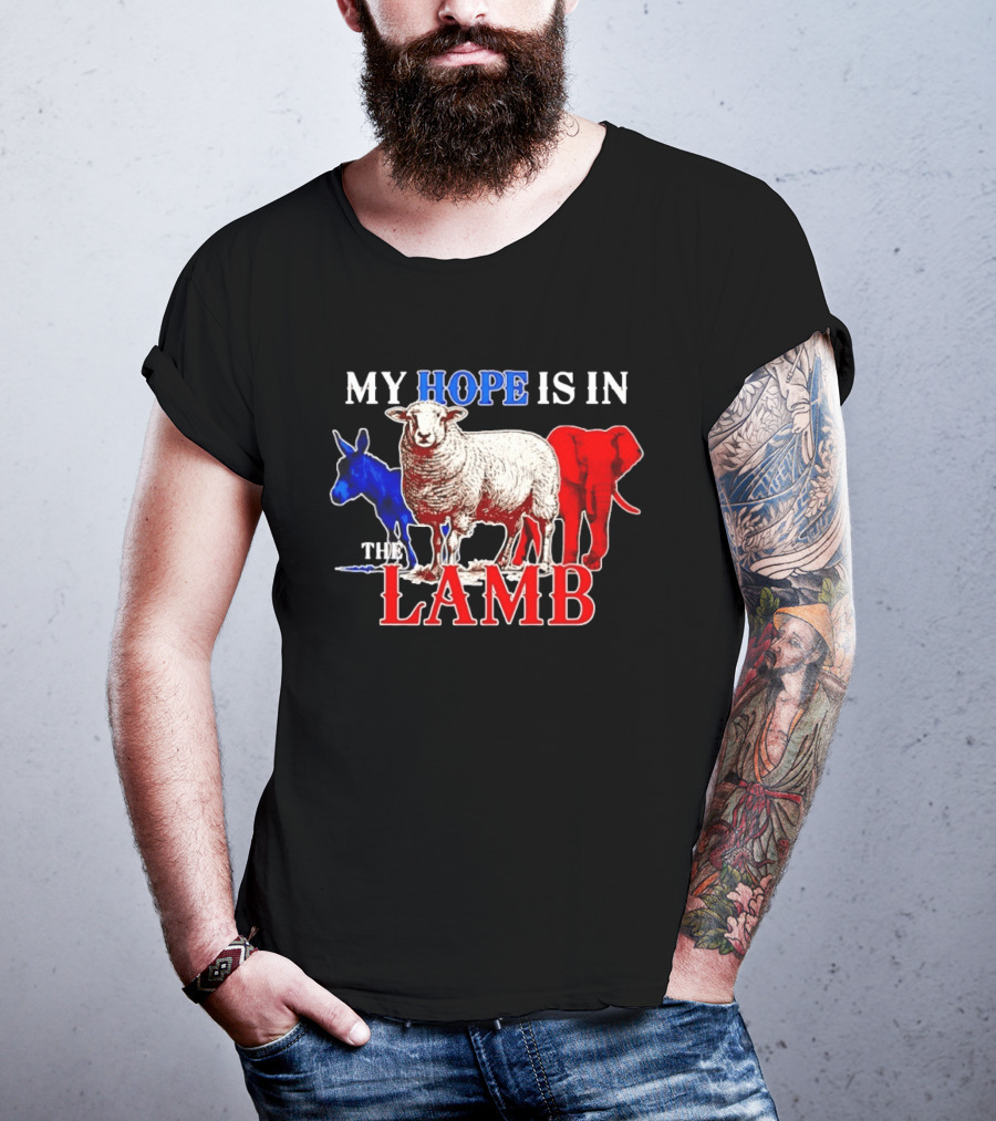 My Hope Is In The Lamb Red White Blue Animal T-Shirt