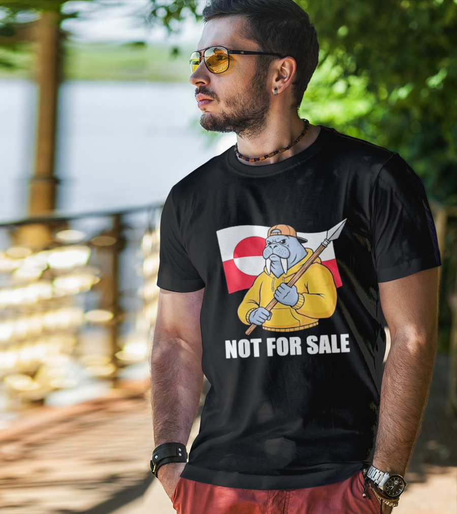 Walrus Holding Spear Greenland Flag Not For Sale T-Shirt