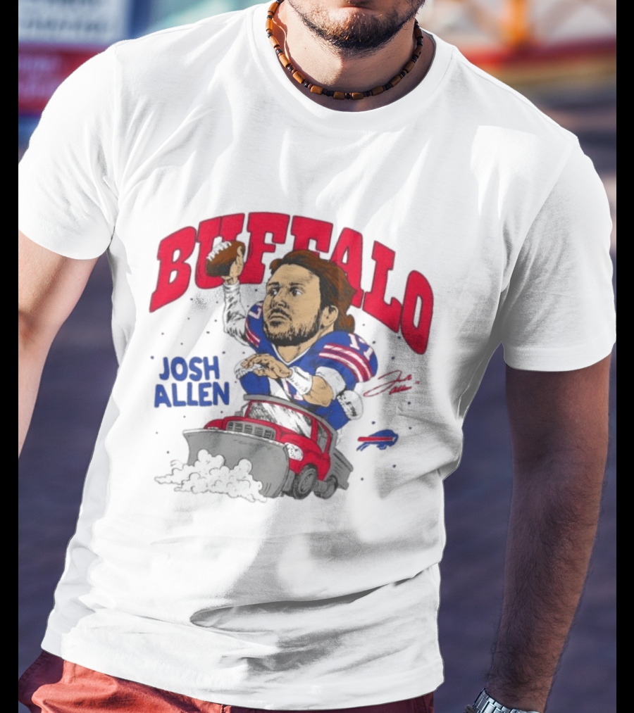 Buffalo Bills Josh Allen Snow Plow Football T-Shirt