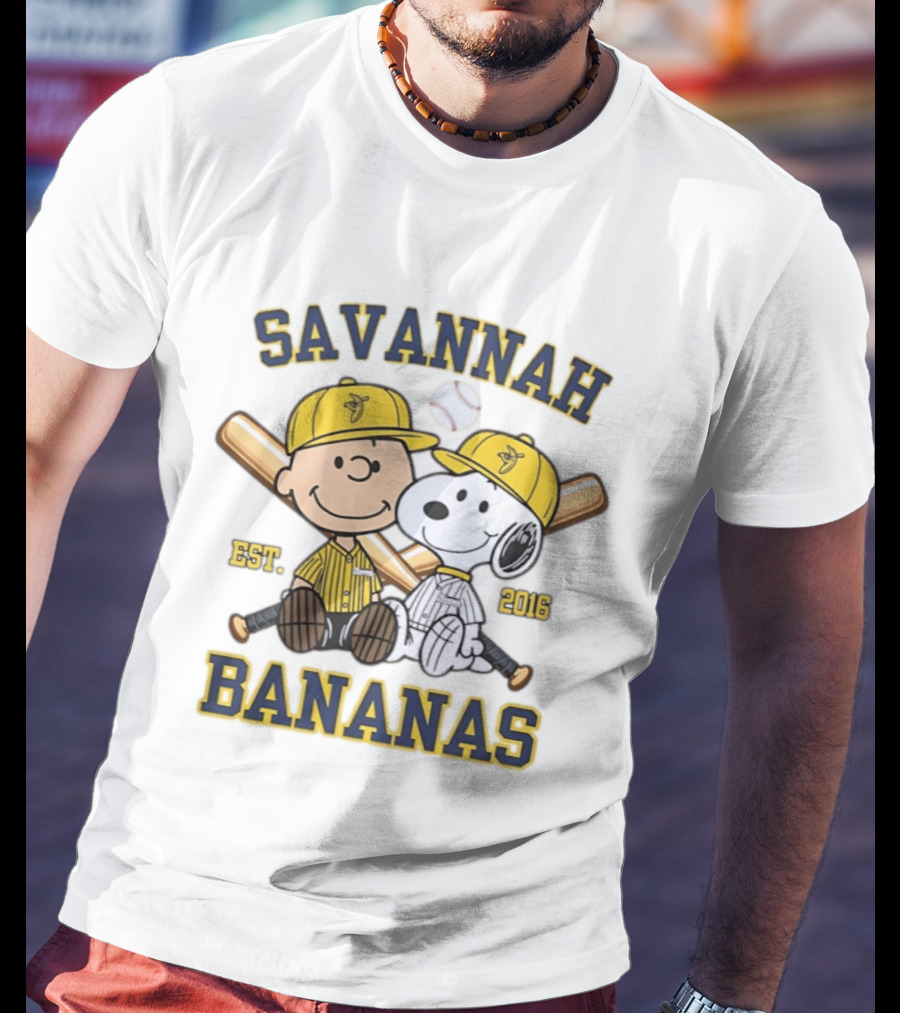 Savannah Bananas Charlie Brown And Snoopy Est 2016 T-Shirt