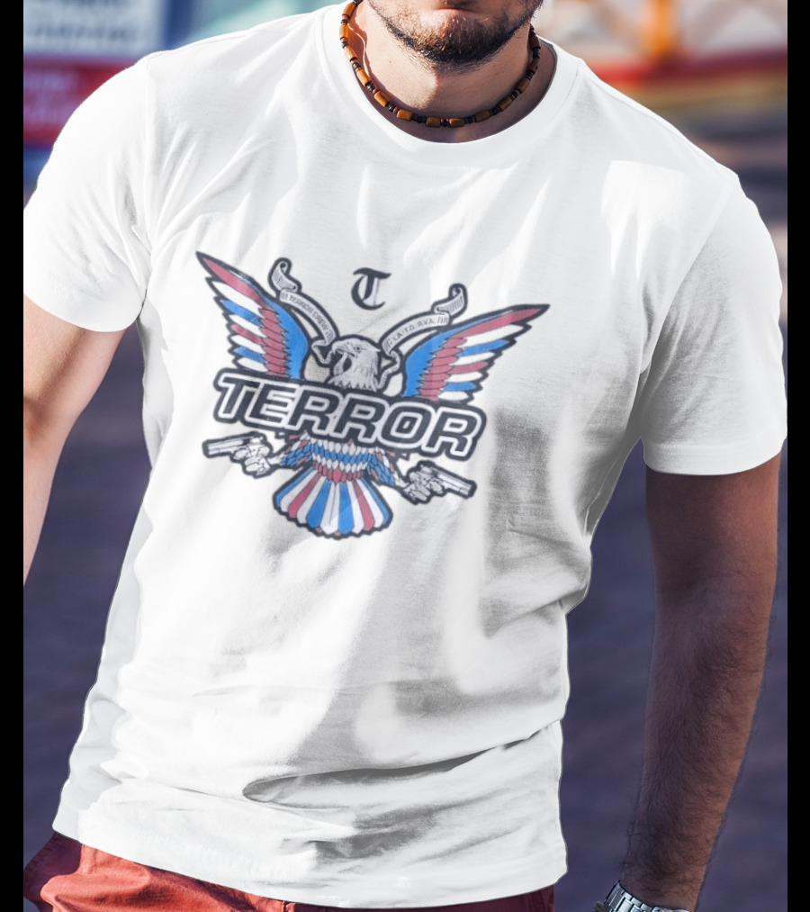 Terror Crew Eagle Two Guns Flata RVA Winged T-Shirt