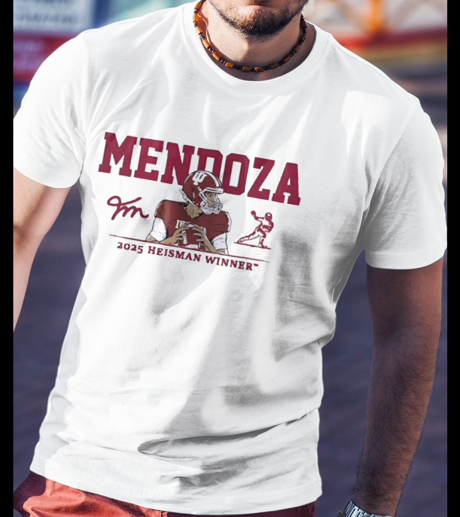 Mendoza Indiana Hoosiers 2025 Heisman Winner Football T-Shirt