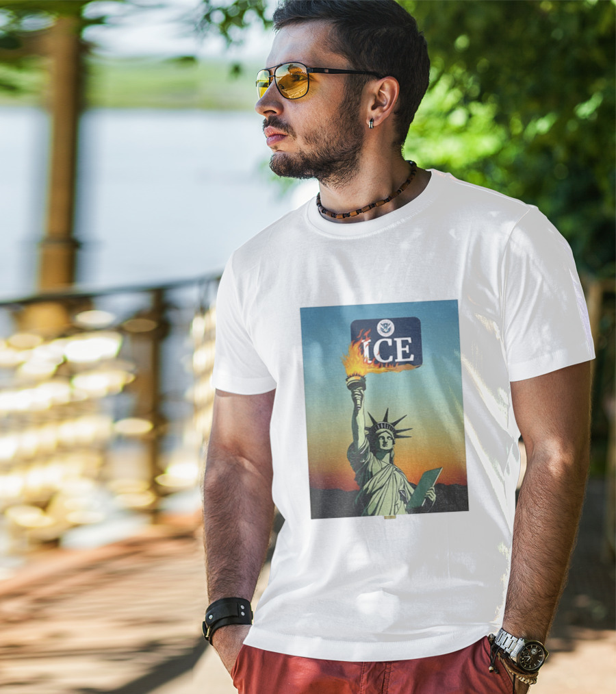 Statue Of Liberty Abolish ICE Protest Lady Liberty Anti Fascist Rally T-Shirt