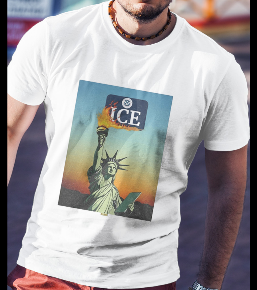 Statue Of Liberty Abolish ICE Protest Lady Liberty Anti Fascist Rally T-Shirt