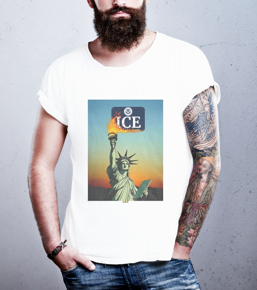 Statue Of Liberty Abolish ICE Protest Lady Liberty Anti Fascist Rally T-Shirt