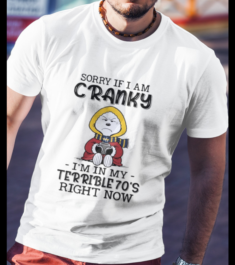 Grumpy Snoopy Sorry If I Am Cranky Terrible 70's Right Now T-Shirt