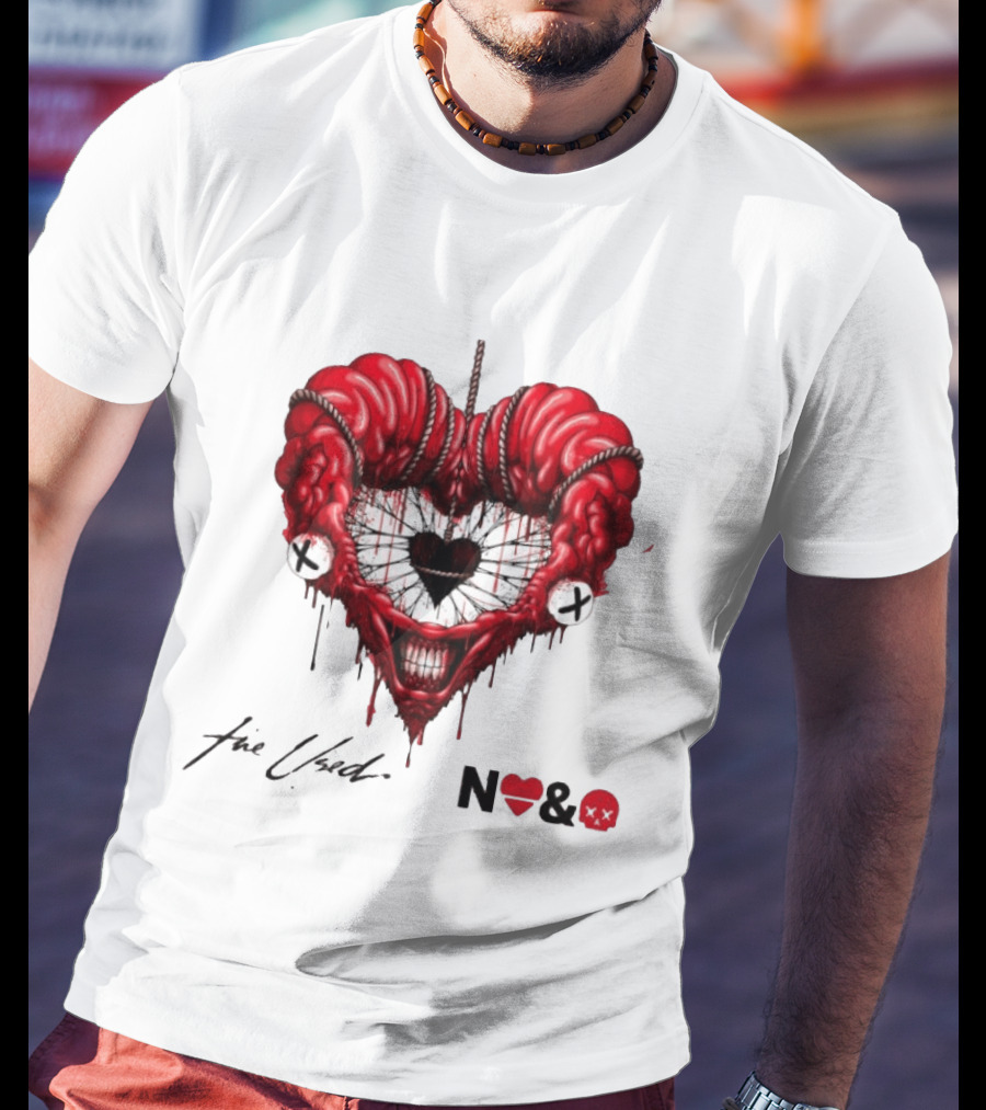 The Used In Love And Death Reimagined Heart Skull Dripping Inkprint T-Shirt