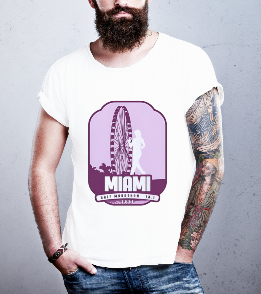 MIAMI Half Marathon 13.1 February 2 2025 Ferris Wheel T-Shirt