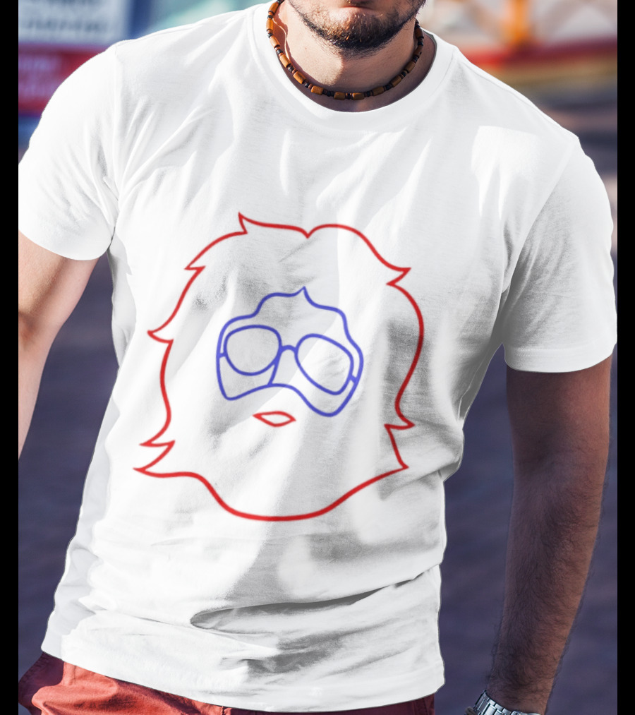 Jerry Garcia Red And Blue Line T-Shirt