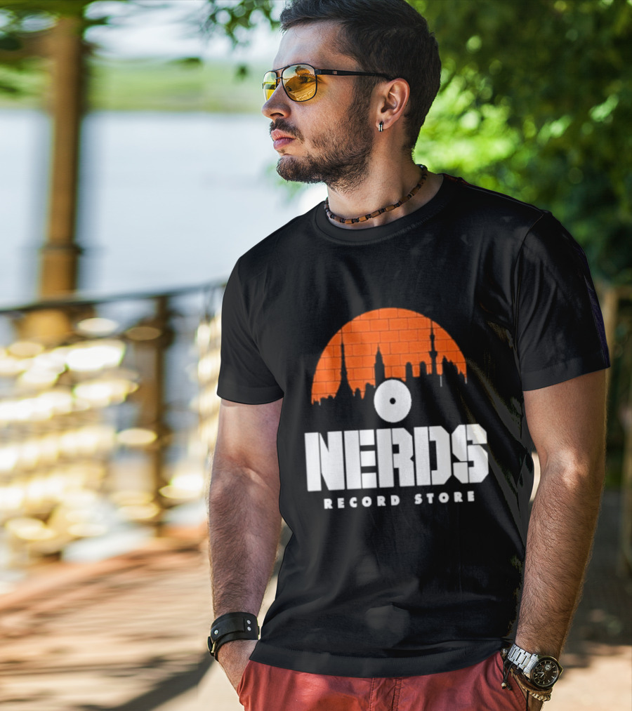 Nerds Record Store Brick Vinyl Drip T-Shirt