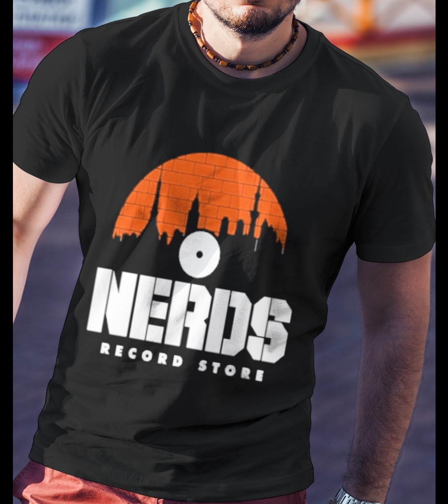 Nerds Record Store Brick Vinyl Drip T-Shirt