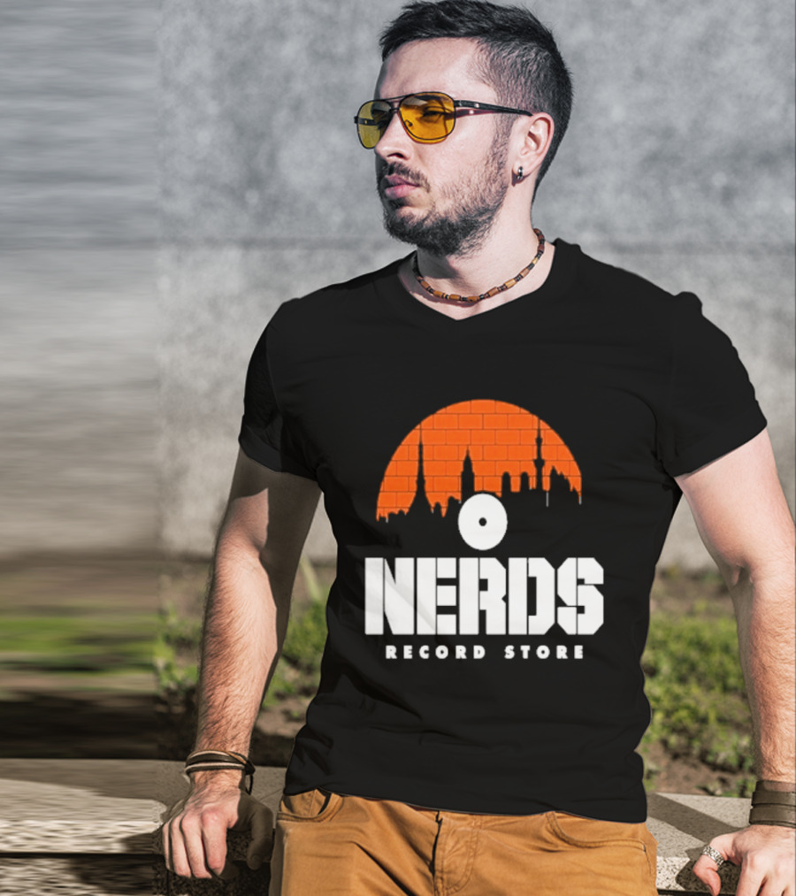 Nerds Record Store Brick Vinyl Drip T-Shirt