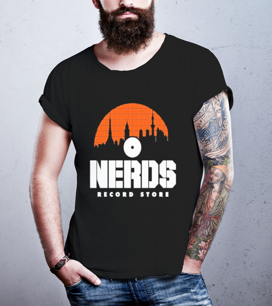 Nerds Record Store Brick Vinyl Drip T-Shirt
