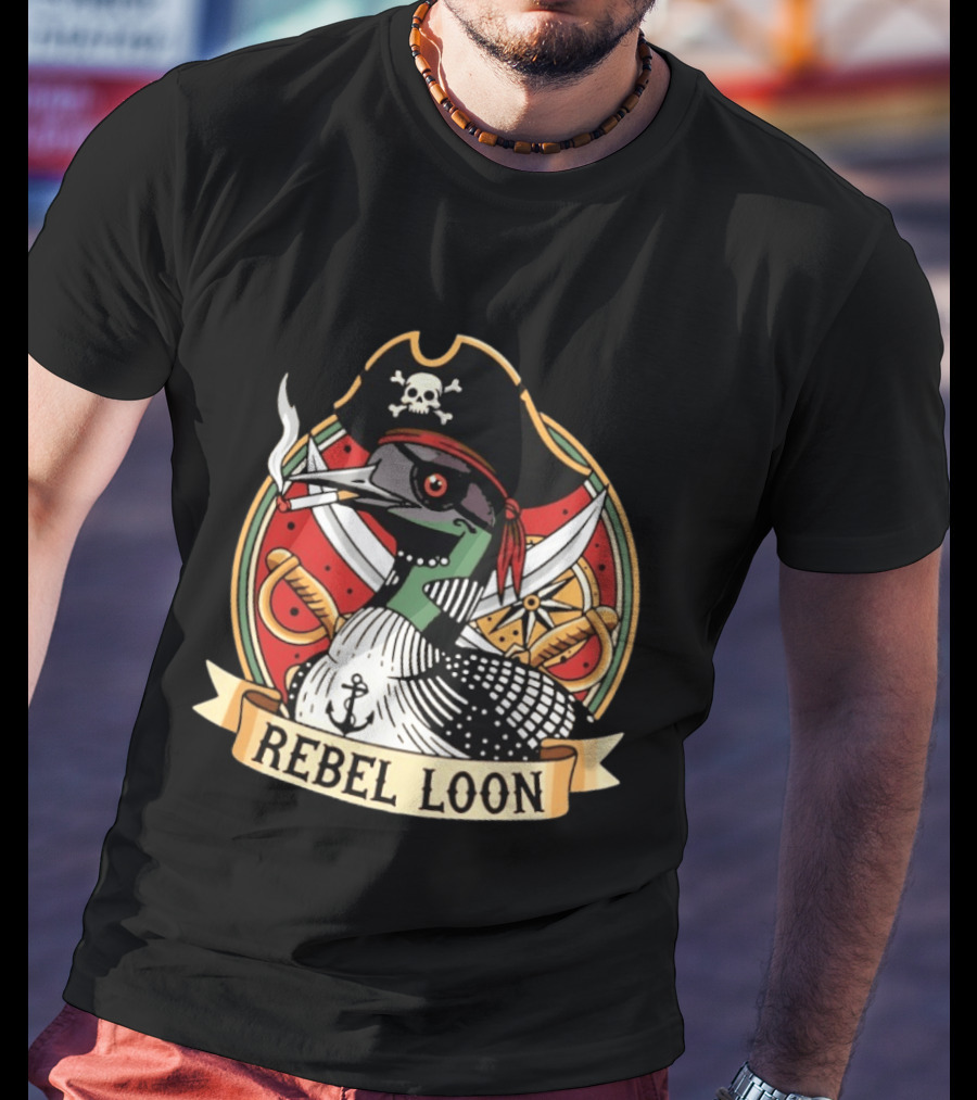 Rebel Loon Pirate Minnesota Anti ICE Swords And Compass T-Shirt