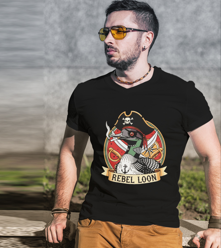 Rebel Loon Pirate Minnesota Anti ICE Swords And Compass T-Shirt