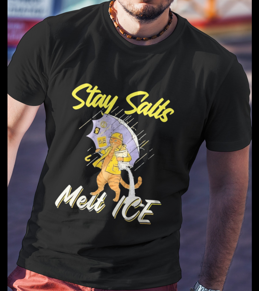 Stay Salty Cat Peace Anti ICE Movement T-Shirt