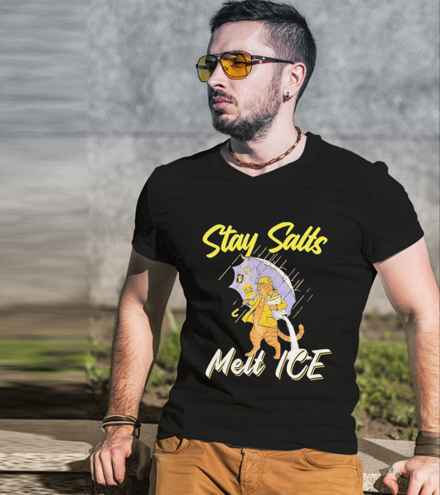 Stay Salty Cat Peace Anti ICE Movement T-Shirt
