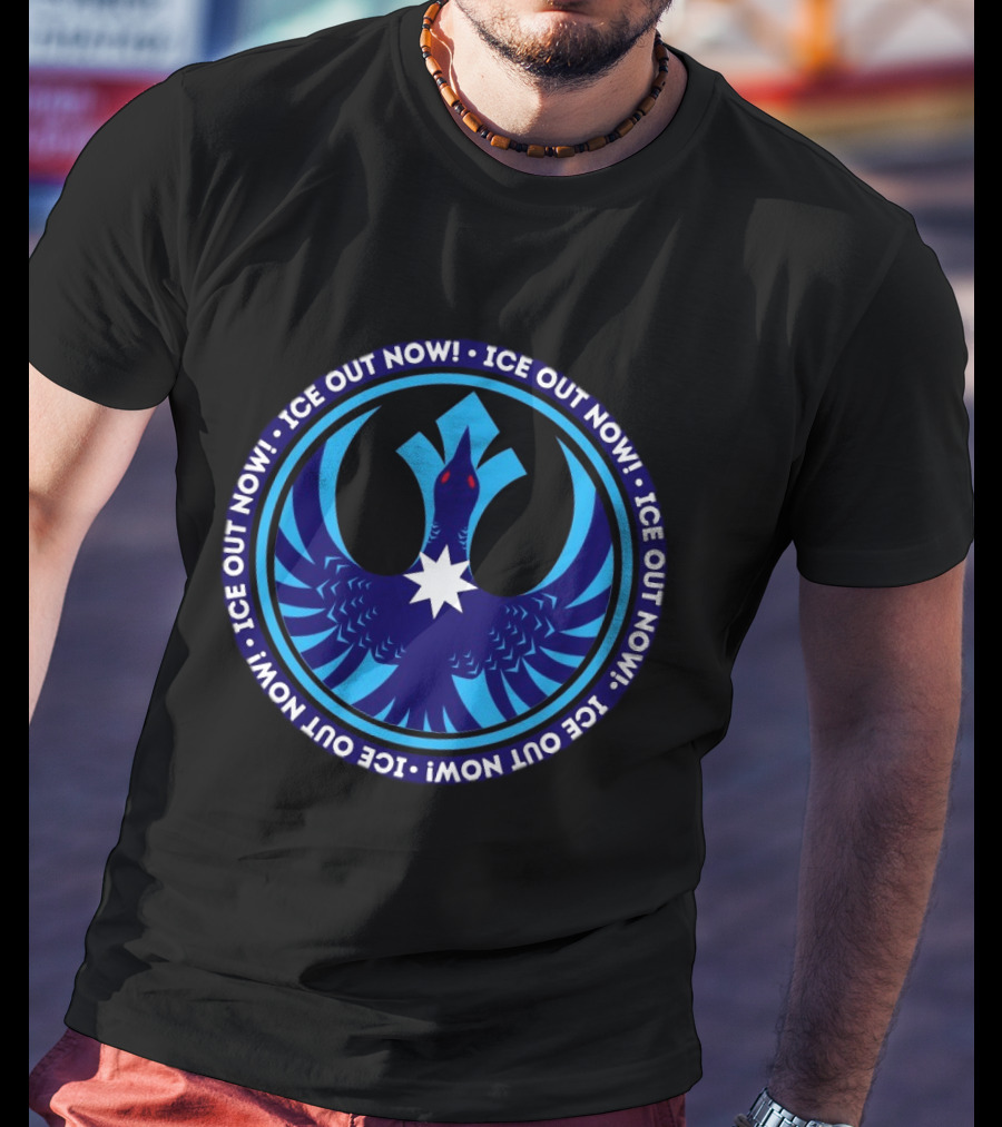 ICE Out Now Minnesota Rebel Loon Iconic Blue T-Shirt