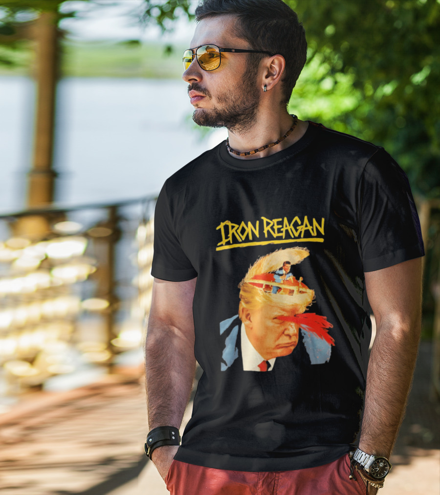 Iron Reagan Trump Cartoon Laser Beam Eye T-Shirt