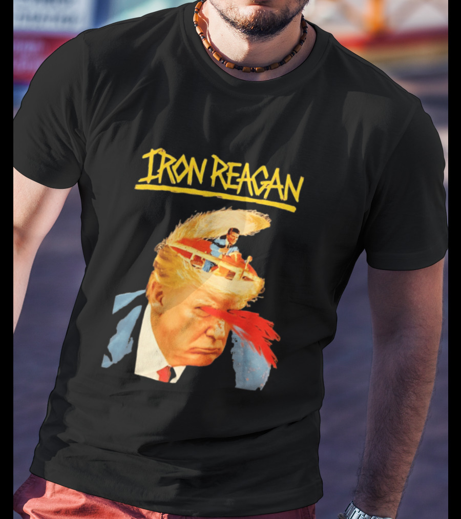Iron Reagan Trump Cartoon Laser Beam Eye T-Shirt