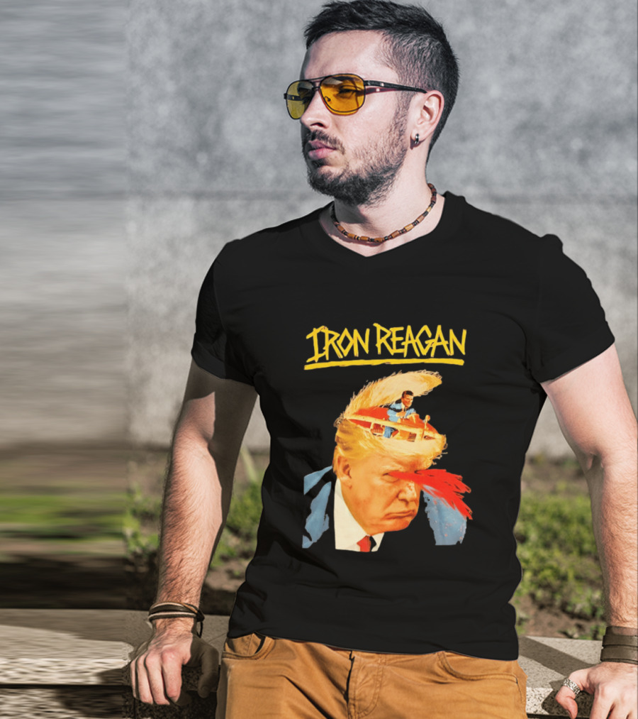 Iron Reagan Trump Cartoon Laser Beam Eye T-Shirt
