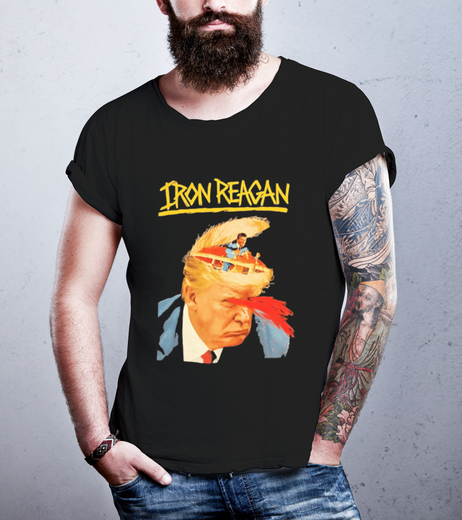 Iron Reagan Trump Cartoon Laser Beam Eye T-Shirt
