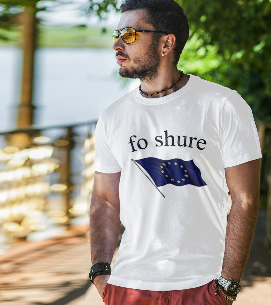 Fo Shure EU Flag Europe Stars Waving Banner T-Shirt