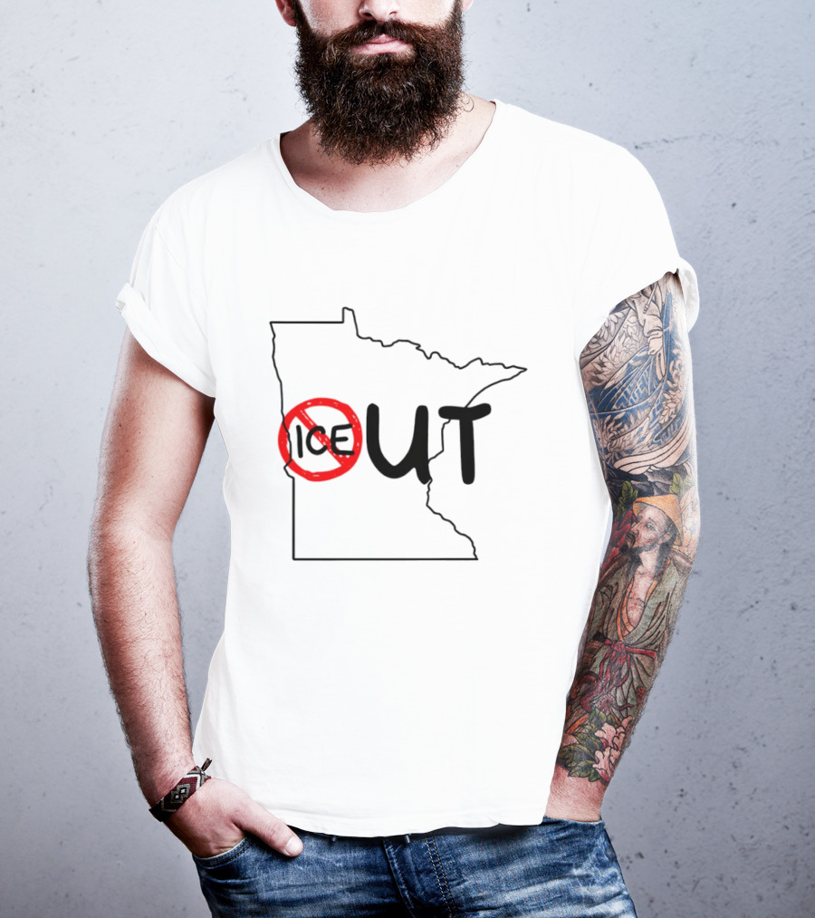 Humorous Minnesota Map Ice Out T-Shirt