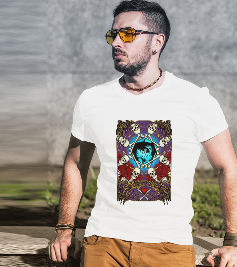 Skull And Roses Psychedelic Tribute Boby Weir In Loving Memory T-Shirt