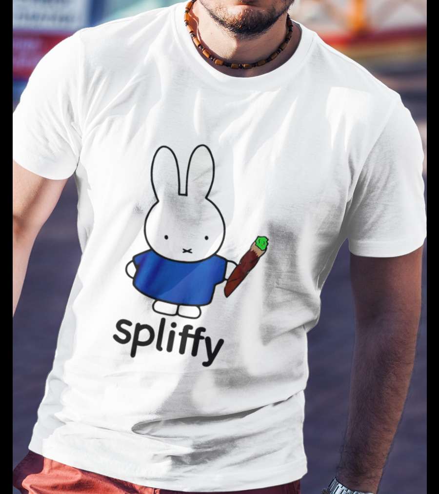 Bunny Spliffy Character Holding Joint T-Shirt