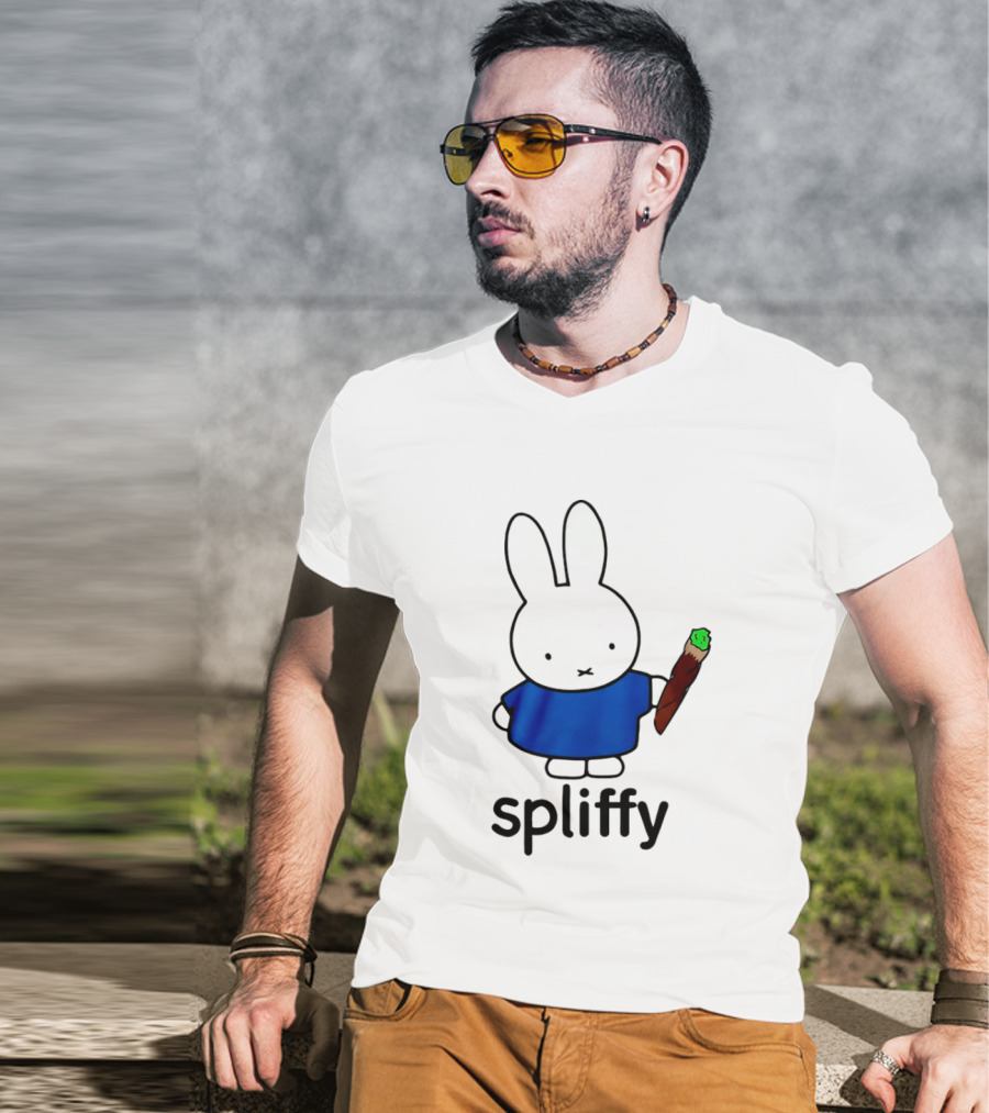 Bunny Spliffy Character Holding Joint T-Shirt