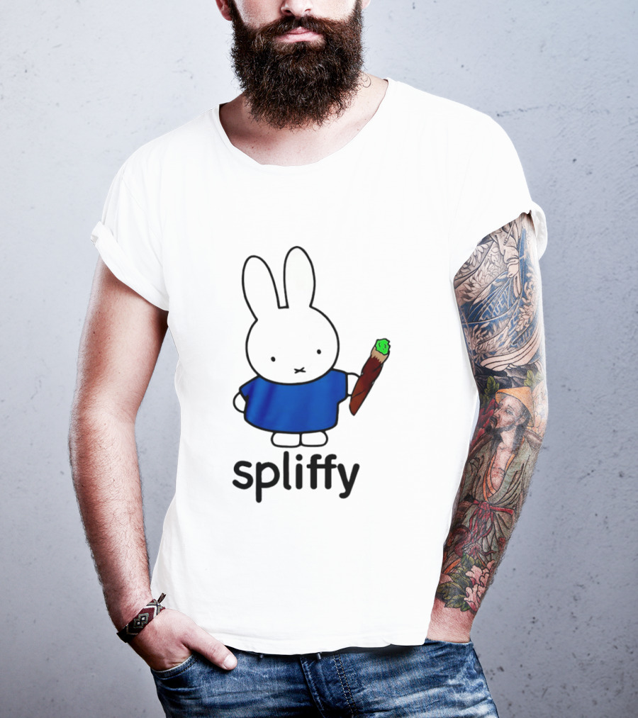 Bunny Spliffy Character Holding Joint T-Shirt