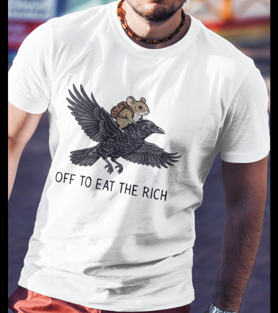 Mouse Riding Raven Off To Eat The Rich T-Shirt