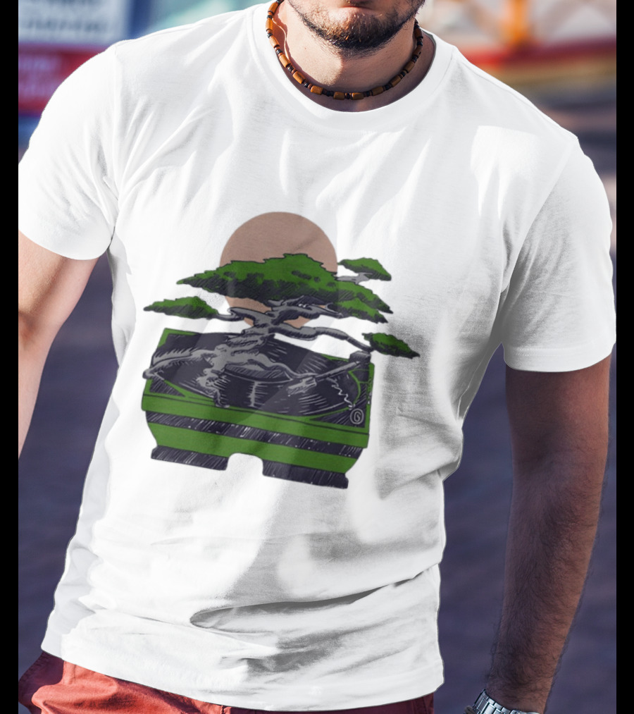 Zach Dempsey Bonsai Record Turntable Moon T-Shirt