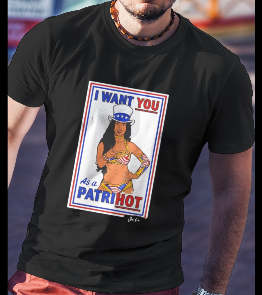 Chelsea Green Seattle Seahawks I Want You As A Patrihot Star Spangled Bikini T-Shirt