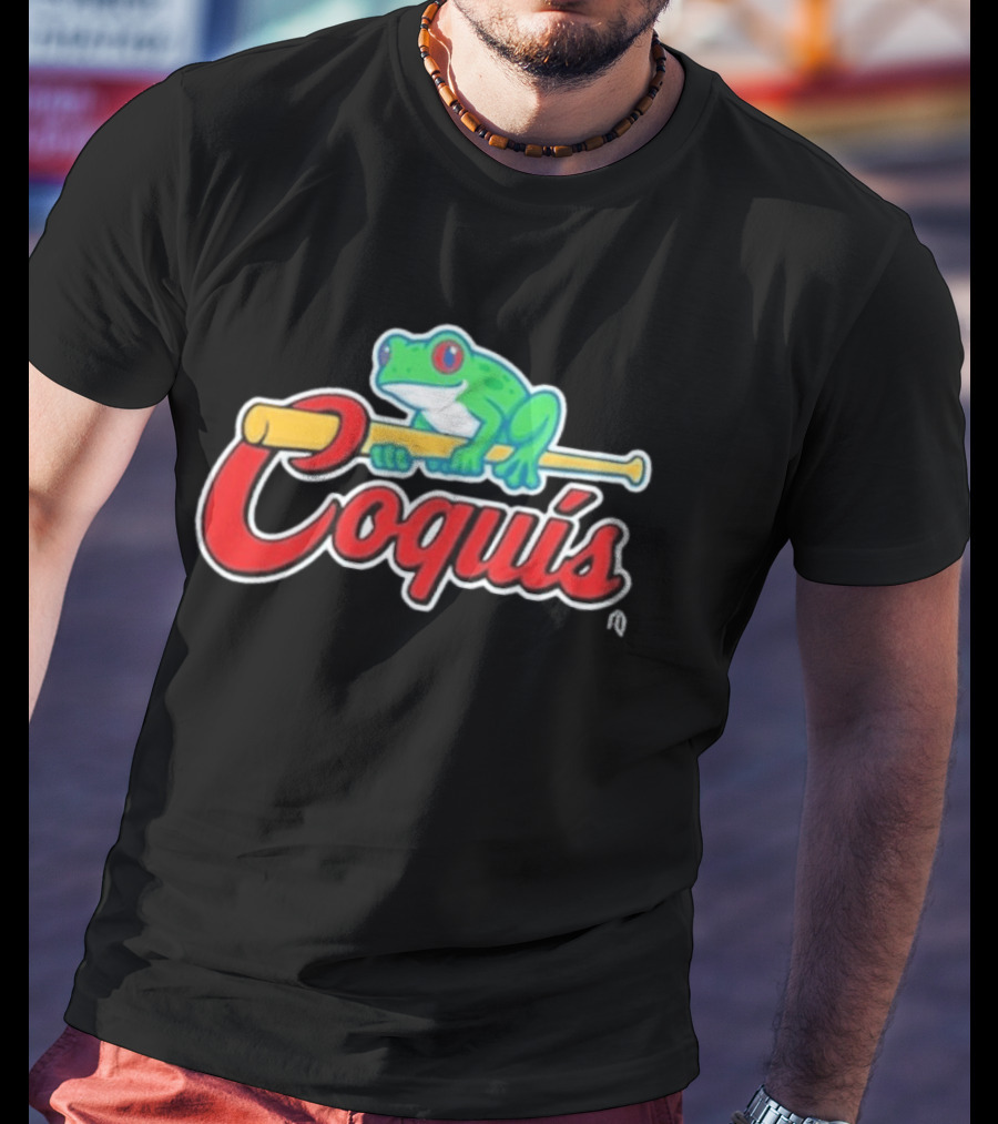 Coquís Green Tree Frog Baseball Bat T-Shirt