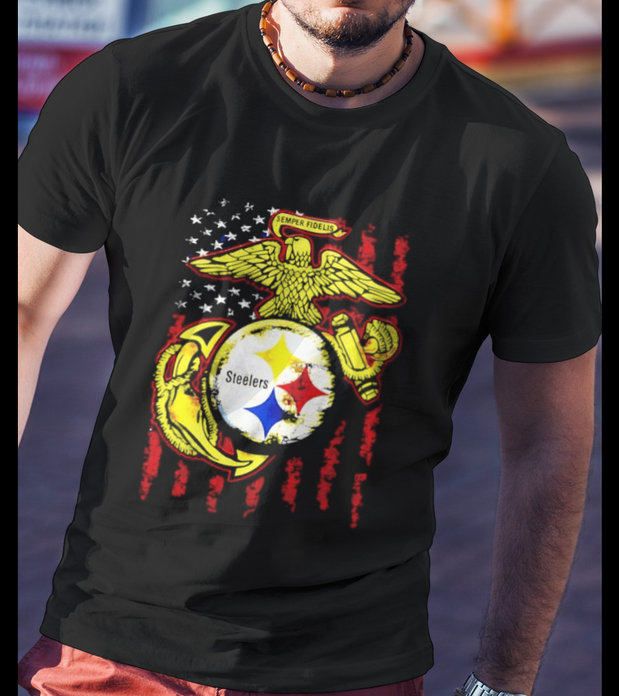 Pittsburgh Steelers United States Marine Corps Symbolic T-Shirt