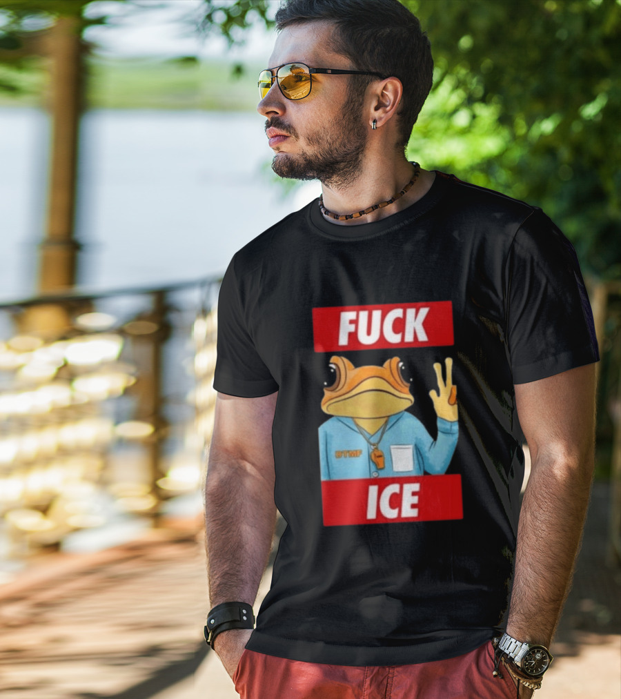 Sapo Concho Frog DTMF With Bold Statement Against ICE T-Shirt